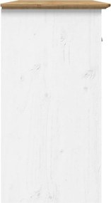 vidaXL Ντουλάπι BODO Λευκό/Καφέ 115,5x44x80 εκ. από Μασίφ Ξύλο Πεύκου