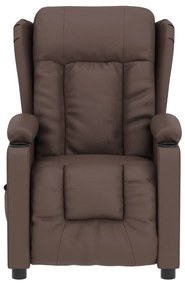 vidaXL Πολυθρόνα Ηλεκτρική Ανακλινόμενη Καφέ Συνθ. Δέρμα