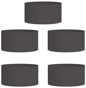 vidaXL Ζαρντινιέρες κήπου 5 pcs Μαύρο 40 x 40 x 20 cm Ατσάλι
