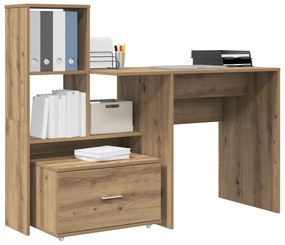 vidaXL Γραφείο artisan δρυς 131.5 x 50 x 106.5 εκ. Επεξεργασμένο ξύλο