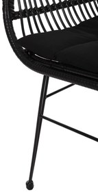Καρέκλα Πολυθρόνα ALLEGRA C5450.32 Μεταλλική με Μαύρο Wicker &amp; Μαξιλάρι 58x59x82Υεκ. 58x59x82 εκ.