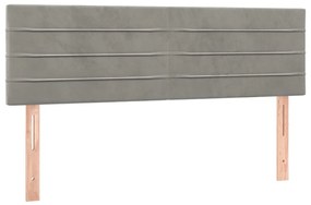 Κεφαλάρι Κρεβατιού LED Ανοιχτό Γκρι 144x5x78/88 εκ. Βελούδινο 3121800