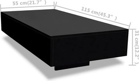vidaXL Τραπεζάκι Σαλονιού Γυαλιστερό Μαύρο