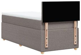 vidaXL Κρεβάτι Boxspring με Στρώμα Taupe 80x200 εκ. Υφασμάτινο