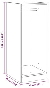 Ντουλάπα Καφέ Δρυς 48x41x102 εκ. από Επεξεργασμένο Ξύλο - Καφέ