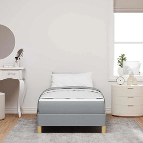 vidaXL Κρεβάτι με ελατήρια Ανοιχτό γκρι, Καφέ 90 x 200 cm