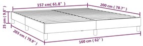 Πλαίσιο Κρεβατιού Boxspring Σκούρο Καφέ 160x200 εκ. Υφασμάτινο - Καφέ