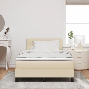 vidaXL Κρεβάτι Box Spring με Στρώμα & LED Κρέμ 120x200 cm Ύφασμα