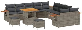 vidaXL Σετ Καναπέ Κήπου με μαξιλάρι 13 pcs Γκρι 80 x 80 x 71 cm