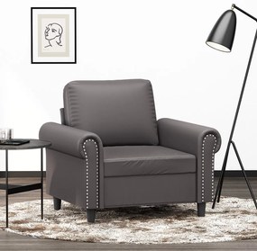 vidaXL Πολυθρόνα Γκρι 60 εκ. Συνθετικό δέρμα