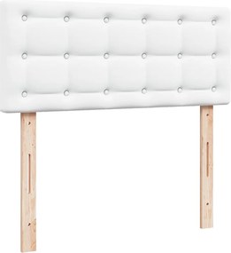 vidaXL Κρεβάτι Boxspring με Στρώμα Λευκό 120x190εκ.από Συνθετικό Δέρμα