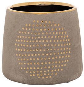 Κασπώ Με Γείσο 84486 15x13cm Gold-Grey Κεραμικό