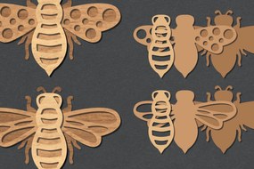 Intra απο ξύλο plywood 3mm-4mm πάχος 3D Bee Διακόσμηση Δίασταση 15x15 cm INTRAFABR-125452280