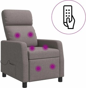 vidaXL Κάθισμα μασάζ Taupe Ύφασμα