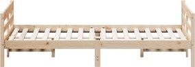 vidaXL Bed Frame Φυσικό 120 x 200 cm Solid pine wood, Plywood slats
