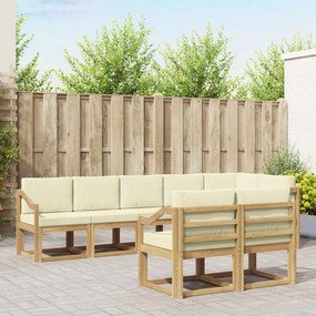 vidaXL Σειρά Καναπέ Εξωτερικού 8 pcs Λευκό και Κρεμ Πολυεστέρας