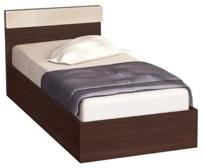 Κρεβάτι ξύλινο μονό AVA 90/200, Βέγγε με κρεμ γυαλιστερό, 204/68/94 εκ., Genomax