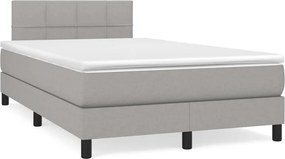 vidaXL Κρεβάτι Boxspring με Στρώμα &amp; LED Αν.Γκρι 120x190εκ. Υφασμάτινο