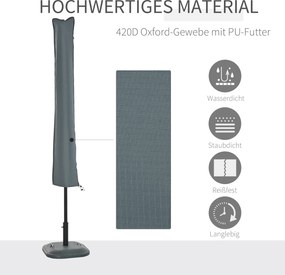 Κάλυμμα ομπρέλας κήπου Αδιάβροχο φερμουάρ Oxford Polyester 70" Γκρι