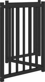 vidaXL Διαχωριστικό Σκύλων Πτυσσόμενο 3 Πάνελ Μαύρο 150 εκ Μασίφ Ελάτη