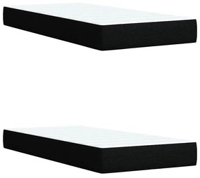 vidaXL Κρεβάτι Boxspring με Στρώμα Μαύρο 200x200 εκ. Υφασμάτινο