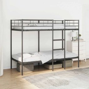 Κουκέτα χωρίς στρώμα Μαύρο 90x190 cm Ατσάλι