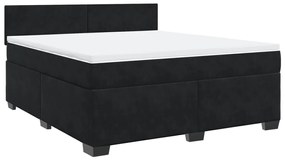 vidaXL Κρεβάτι Boxspring με Στρώμα Μαύρο 180x200 εκ. Βελούδινο