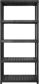vidaXL Ραφιέρα Αποθήκευσης 5 Επιπέδων Μαύρη 340x40x185 εκ. Πλαστική