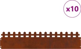 vidaXL Περιγράμματα γκαζόν 10 pcs 103 x 0,05 x 22 εκ Σκ rusty