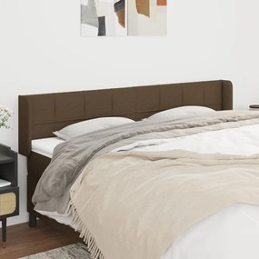 vidaXL Κεφαλάρι με Πτερύγια Σκούρο Καφέ 183x16x78/88 εκ. Υφασμάτινο