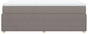 vidaXL Κρεβάτι Boxspring με Στρώμα Taupe 80x200 εκ. Υφασμάτινο