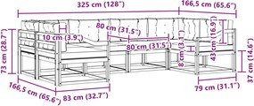 vidaXL Σειρά Καναπέ Εξωτερικού με μαξιλάρι 6 pcs Λευκό και Μπεζ