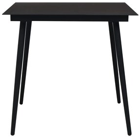 vidaXL Σετ Τραπεζαρίας Κήπου 3 τεμ. Μαύρο Ατσάλι &amp; Βαμβακερό Σχοινί