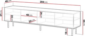 Έπιπλο τηλεόρασης Mountain 4D - 204.00Χ40.00Χ55.00cm