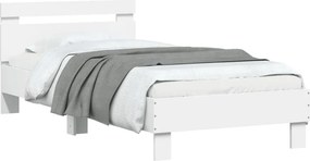 vidaXL Πλαίσιο Κρεβατιού με Κεφαλάρι/LED Λευκό 90 x 190 εκ.
