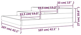 Ζαρντινιέρα Μαύρο 107 x 107 x 27 εκ. από Μασίφ Ξύλο Πεύκου - Μαύρο