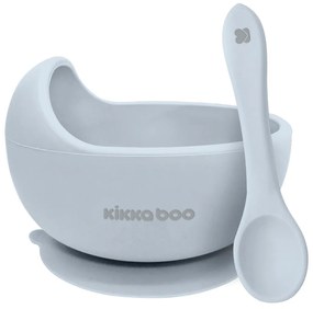 Μπωλ Σιλικόνης &amp; Κουτάλι Kikka Boo Yummy Blue
