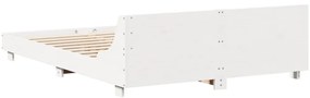 vidaXL Σκελετός Κρεβ. Χωρίς Στρώμα Λευκό 140x190 εκ Μασίφ Πεύκο