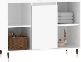 vidaXL Ντουλάπι Μπάνιου Γυαλ. Λευκό 80 x 33 x 60 εκ. από Επεξεργ. Ξύλο