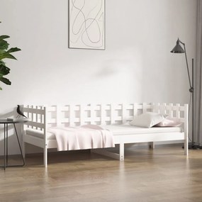 vidaXL Καναπές Κρεβάτι Χωρίς Στρώμα Λευκό 80x200 εκ. Μασίφ Ξύλο Πεύκου