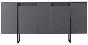 Μπουφές Luxe 618BLY1175 160x35x80cm Anthracite-Black Melamine, Metal