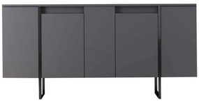 Μπουφές Luxe 618BLY1175 160x35x80cm Anthracite-Black Μελαμίνη,Μέταλλο