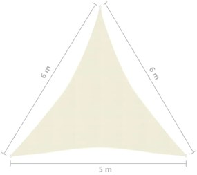 Πανί Σκίασης Κρεμ 5 x 6 x 6 μ. από HDPE 160 γρ./μ² - Κρεμ