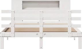 vidaXL Κρεβάτι Βιβλιοθήκη Χωρίς Στρώμα 120x200 εκ Μασίφ Ξύλο Πεύκο