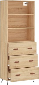 vidaXL Ντουλάπι Sonoma δρυς 69,5 x 34 x 180 εκ. από Επεξεργασμένο Ξύλο
