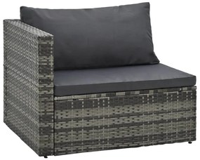 vidaXL Σαλόνι Κήπου 5 Τεμαχίων Γκρι από Συνθετικό Ρατάν με Μαξιλάρια