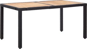 vidaXL Σετ Τραπεζαρίας Εξ. Χώρου 7 τεμ. Μαύρο Συνθ. Ρατάν με Μαξιλάρια