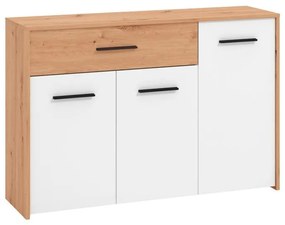 Sideboard Varadero 3K1F Artisan Oak - White 119x33x80,5 cm