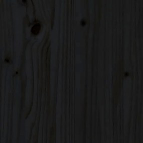 Καναπές Μεσαίος με Μαξιλάρια Μαύρος από Μασίφ Ξύλο Πεύκου - Μαύρο