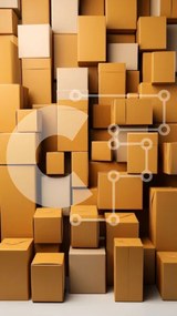 Intra Συλλεκτικό Ξύλινο Παζλ Plywood  4mm - Μεγάλα στοιβαγμένα κουτιά από χαρτόνι Σε Ξύλινο Κουτί - Διαστάσεις: 10x10 cm – 25 κομμάτια